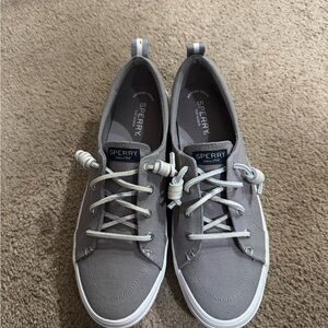 Sperry Gray Canvas Lace-Up Sneakers